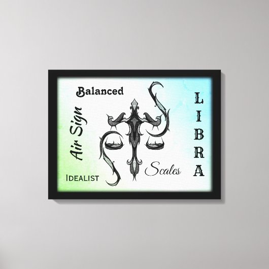 Libra Zodiac Symbol Wrapped Canvas Leinwanddruck (Vorderseite)