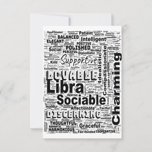 Libra Zodiac Word Cloud Inspiration Gruß Karte (Vorderseite)