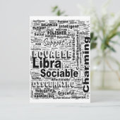 Libra Zodiac Word Cloud Inspiration Gruß Karte (Stehend Vorderseite)