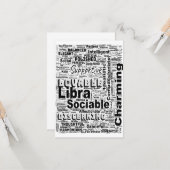 Libra Zodiac Word Cloud Inspiration Gruß Karte (Vorderseite/Rückseite Beispiel)