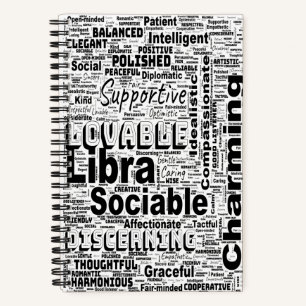 Libra Zodiac Word Cloud Inspiration Notizblock