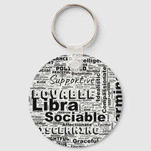 Libra Zodiac Word Cloud Inspiration Schlüsselanhänger