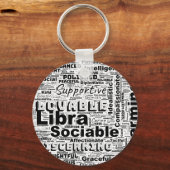 Libra Zodiac Word Cloud Inspiration Schlüsselanhänger (Vorderseite)