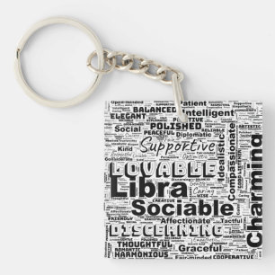Libra Zodiac Word Cloud Inspiration Schlüsselanhänger