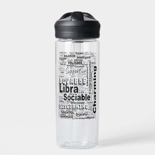 Libra Zodiac Word Cloud Inspiration Trinkflasche (Vorderseite)