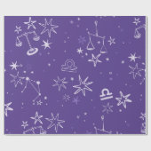 Libra Zodiac Wrapping Paper Geschenkpapier (Flach)