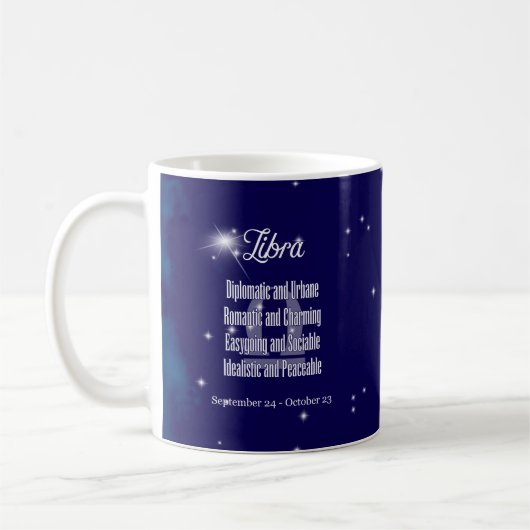 Libra Zodiac-Zeichen astrologische Konstellation Kaffeetasse (Links)