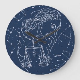 Libra zodiac-Zeichen Große Wanduhr