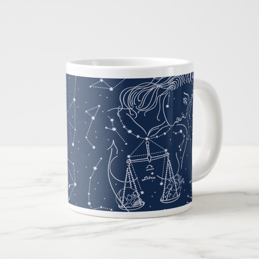 Libra zodiac-Zeichen Jumbo-Tasse (Vorderseite Rechts)