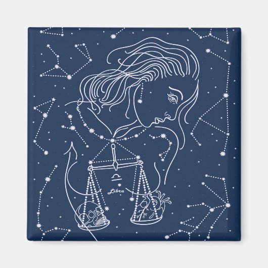 Libra zodiac-Zeichen Magnet (Vorne)