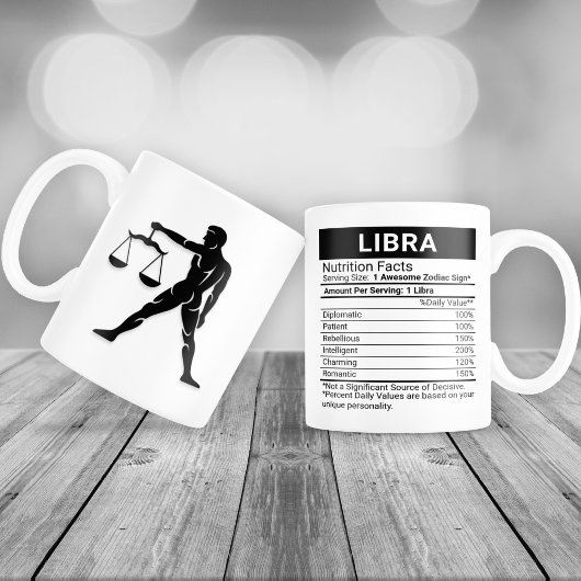 Libra Zodiac-Zeichen mit nährstoffreichen Fakten, Jumbo-Tasse