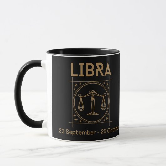 Libra Zodiac Zeichen mit Symbol und Eigenschaften Tasse (Links)