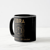 Libra Zodiac Zeichen mit Symbol und Eigenschaften Tasse (Vorderseite Links)