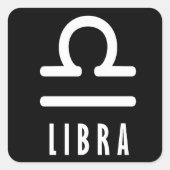 Libra zodiac-Zeichen Quadratischer Aufkleber (Vorderseite)