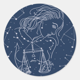 Libra zodiac-Zeichen Runder Aufkleber