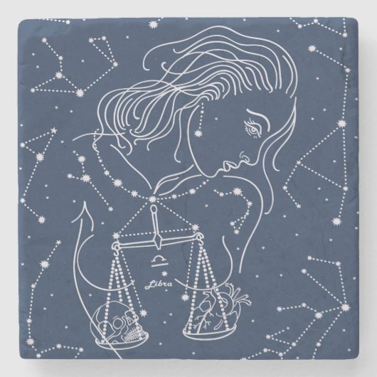 Libra zodiac-Zeichen Steinuntersetzer (Vorderseite)