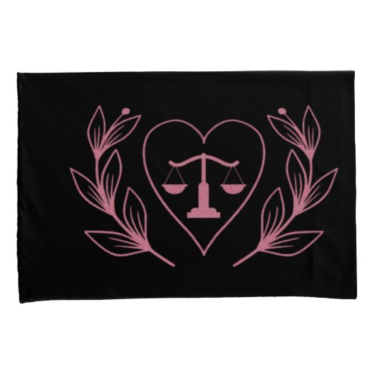 Libra Zodiac - Zeichen und Pillowcases im Herzen Kissenbezug (Vorderseite-Rechts)