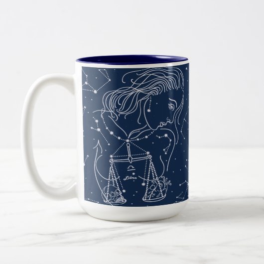 Libra zodiac-Zeichen Zweifarbige Tasse (Links)