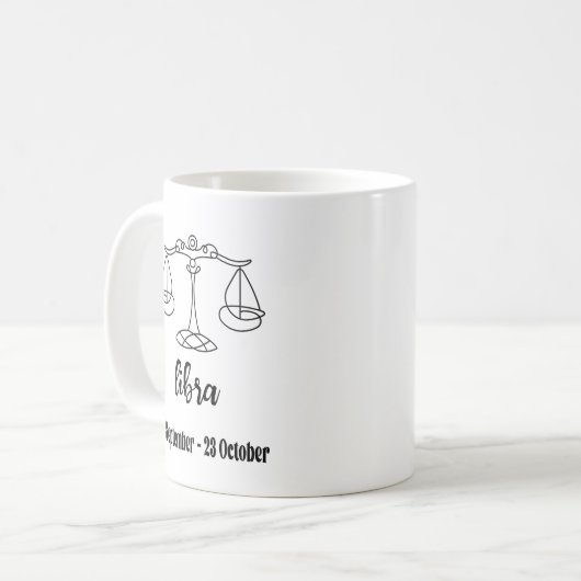Libra, Zodiaka - Zeichen Kaffeetasse (Vorderseite Links)