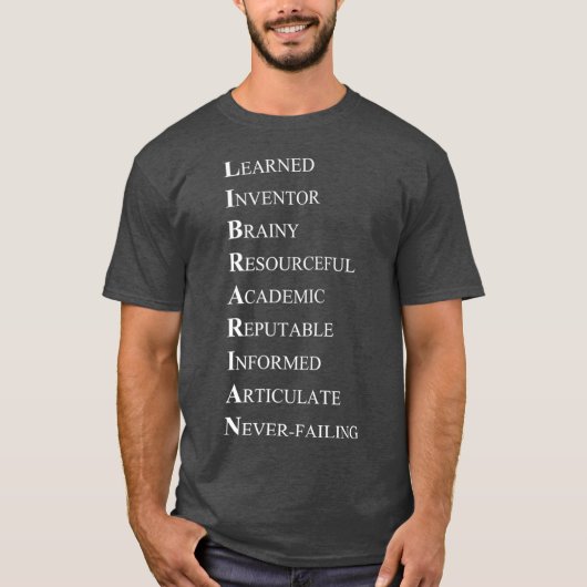 Librarian Acrostic Adjectives Describing T-Shirt (Vorderseite)