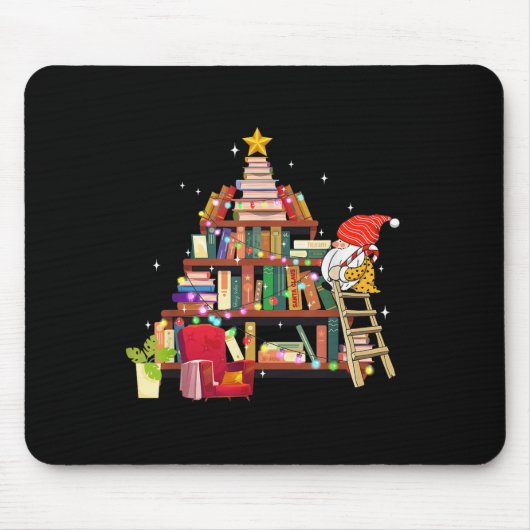 Librarian And Book Lover Christmas Library Tree Li Mousepad (Vorne)