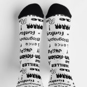 Librarian Author Book Lover Black and White Socken (Oben)