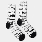 Librarian Author Book Lover Black and White Socken (Rechts)