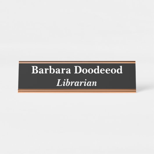 Librarian Black Schreibtischnamensplakette (Vorderseite )