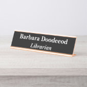 Librarian Black Schreibtischnamensplakette (Vorderseite )