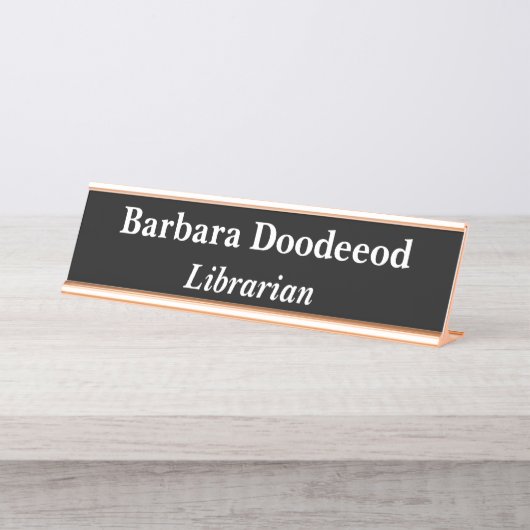 Librarian Black Schreibtischnamensplakette (Vorderseite )