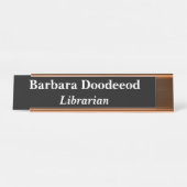 Librarian Black Schreibtischnamensplakette (Vorderseite )