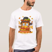 Librarian Book Lover Reader Funny Turkey Thanksgiv T-Shirt (Vorderseite)