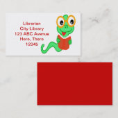 Librarian Bookworm Business Card Visitenkarte (Vorne/Hinten)