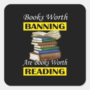 Librarian Bookworter Book Reader lesen Banned Book Quadratischer Aufkleber