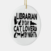 Librarian Cat Lover Keramik Ornament (Rechts)