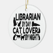 Librarian Cat Lover Keramik Ornament (Links)