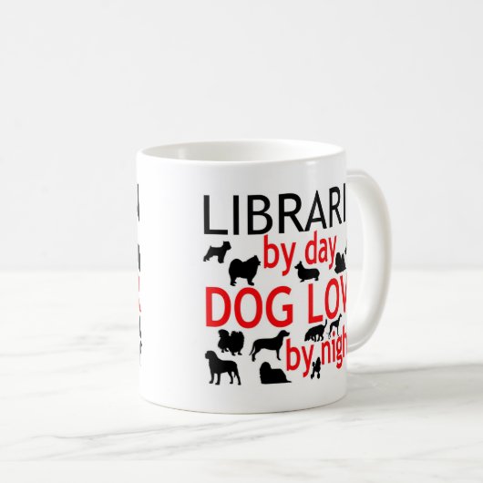 Librarian Dog Lover Kaffeetasse (VorderseiteRechts)
