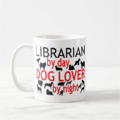 Librarian Dog Lover Kaffeetasse (Links)