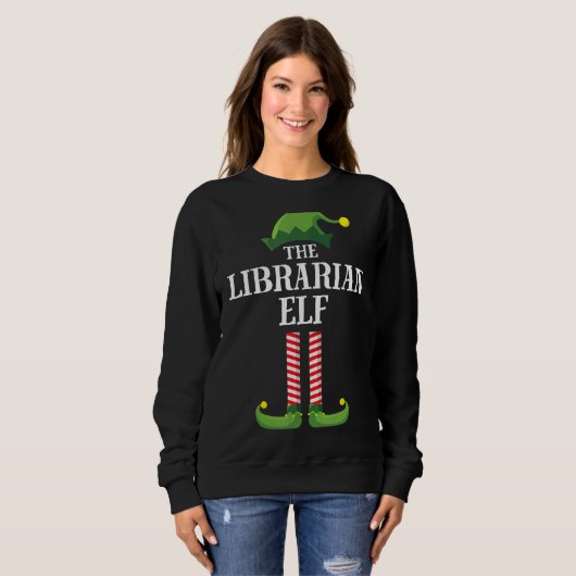 Librarian Elf Matching Family Group Christmas Part Sweatshirt (Vorne ganz)