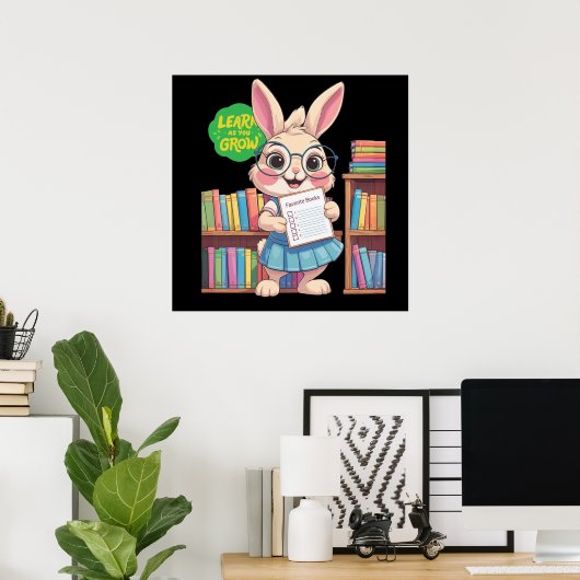 🐰📚 Librarian-in-Training Star – Rabbit Edition Poster (Heimbüro)