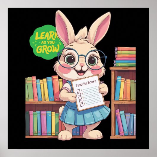🐰📚 Librarian-in-Training Star – Rabbit Edition Poster (Vorne)