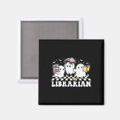 Librarian Niedlich Ghost Book Reading Funny Hallow Magnet (Vorderseite/Rückseite)