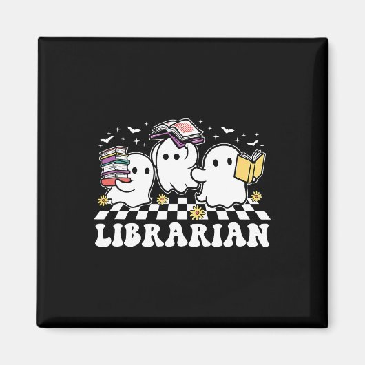 Librarian Niedlich Ghost Book Reading Funny Hallow Magnet (Vorne)