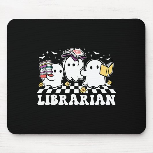 Librarian Niedlich Ghost Book Reading Funny Hallow Mousepad (Vorne)