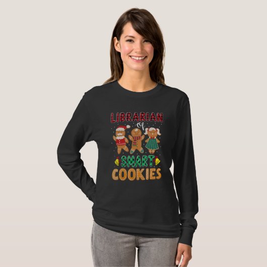 Librarian Of The Smart Cookies Gingerbread Christm T-Shirt (Vorne ganz)
