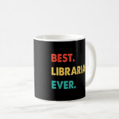 Librarian Professionelle Retro Beste Bibliothekari Kaffeetasse (VorderseiteRechts)
