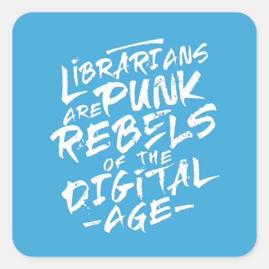 Librarian Punk Rebel 80er Style Quadratischer Aufkleber (Vorderseite)