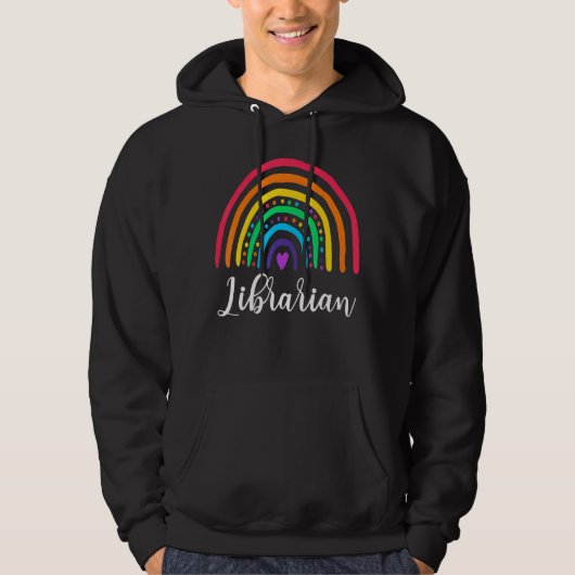 Librarian Rainbow Leopard School Hoodie (Vorderseite)
