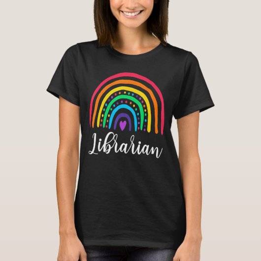 Librarian Rainbow Leopard School T-Shirt (Vorderseite)