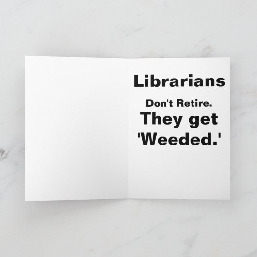 Librarian Retirement Greetings Karte (Innenseite)